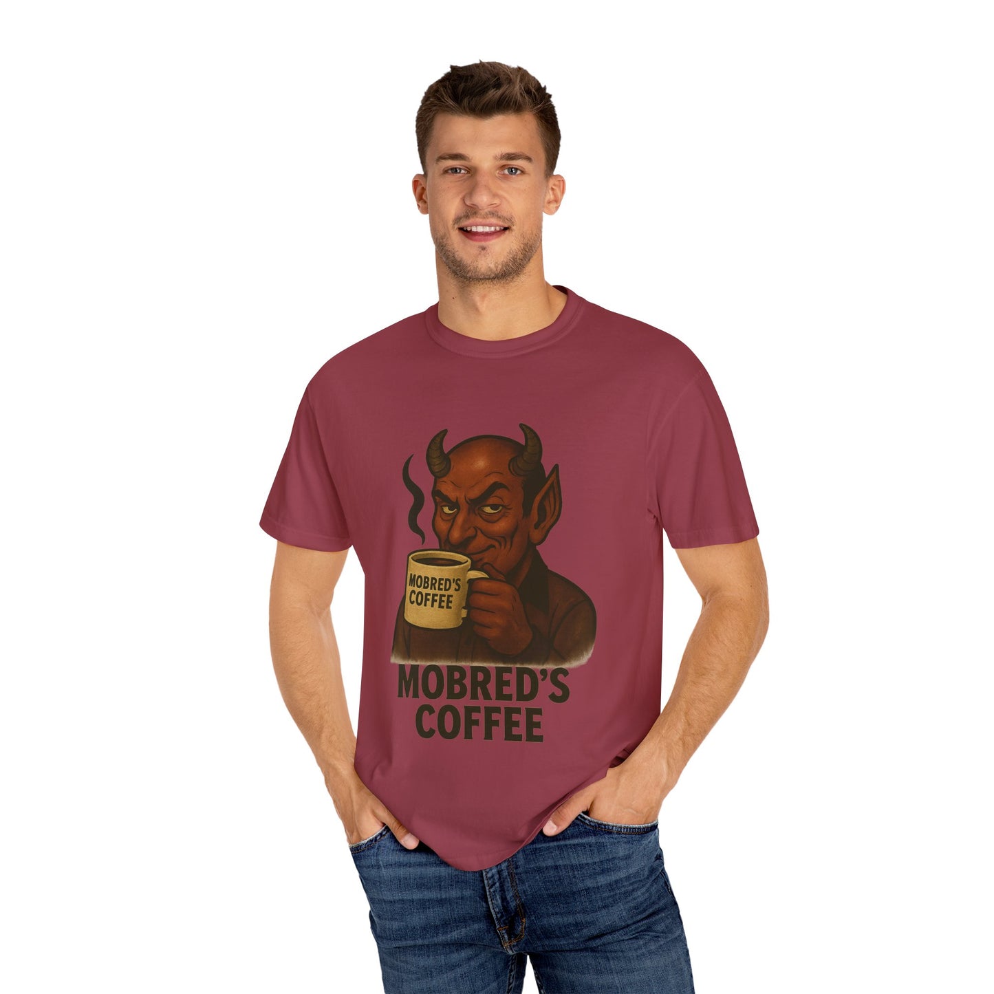 MOBRED'S Coffee T-Shirt, Unisex Graphic Tee, Funny Coffee Lover Gift, Quirky Art Shirt