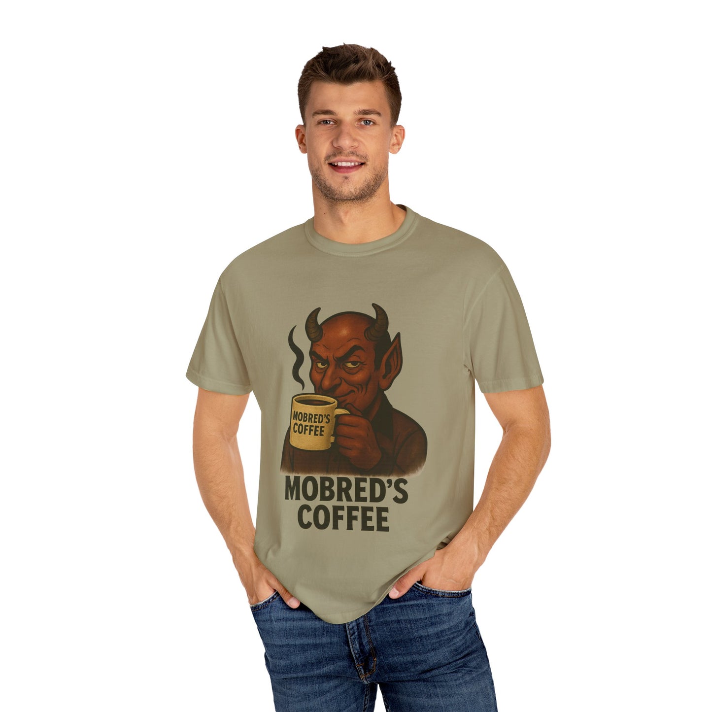 MOBRED'S Coffee T-Shirt, Unisex Graphic Tee, Funny Coffee Lover Gift, Quirky Art Shirt