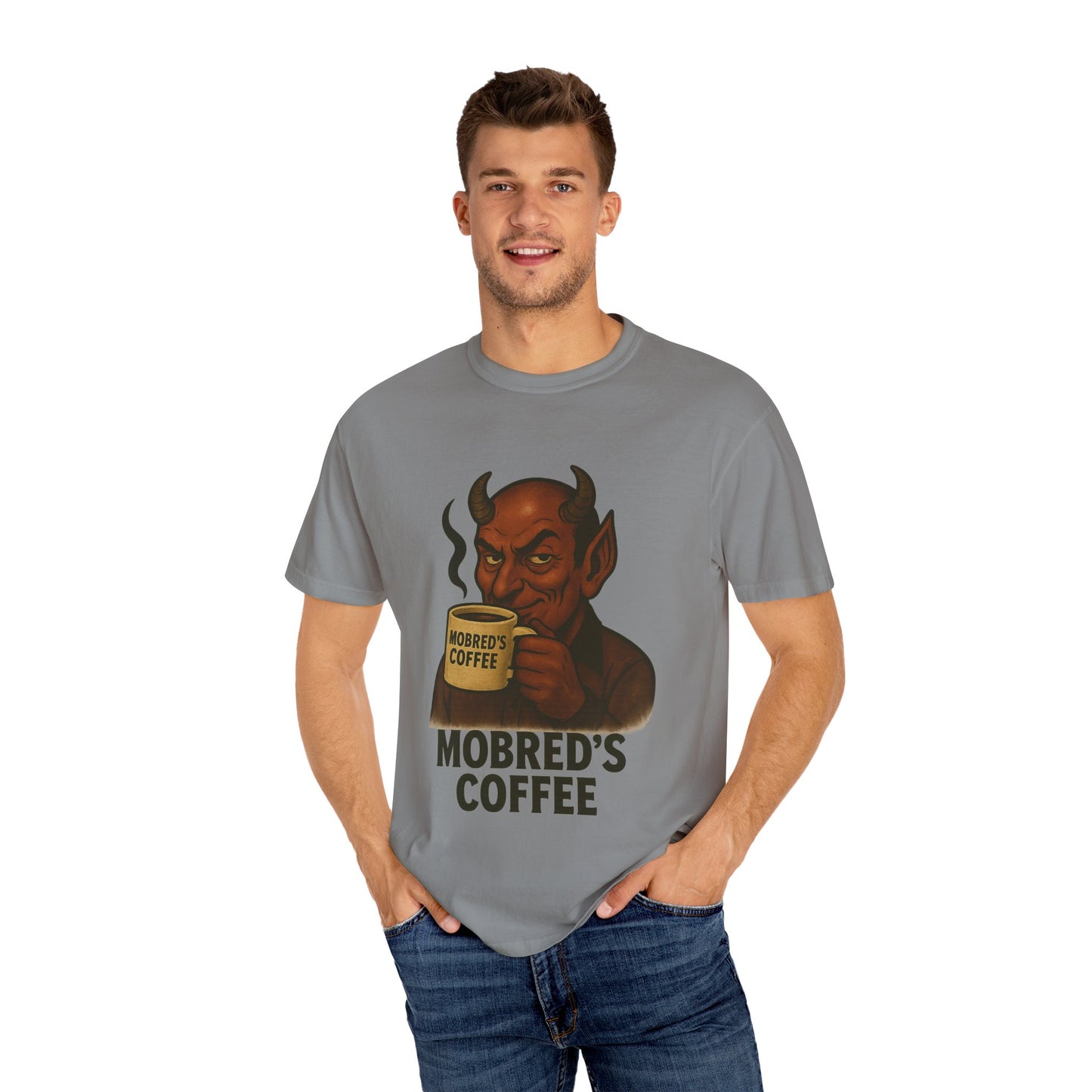 MOBRED'S Coffee T-Shirt, Unisex Graphic Tee, Funny Coffee Lover Gift, Quirky Art Shirt