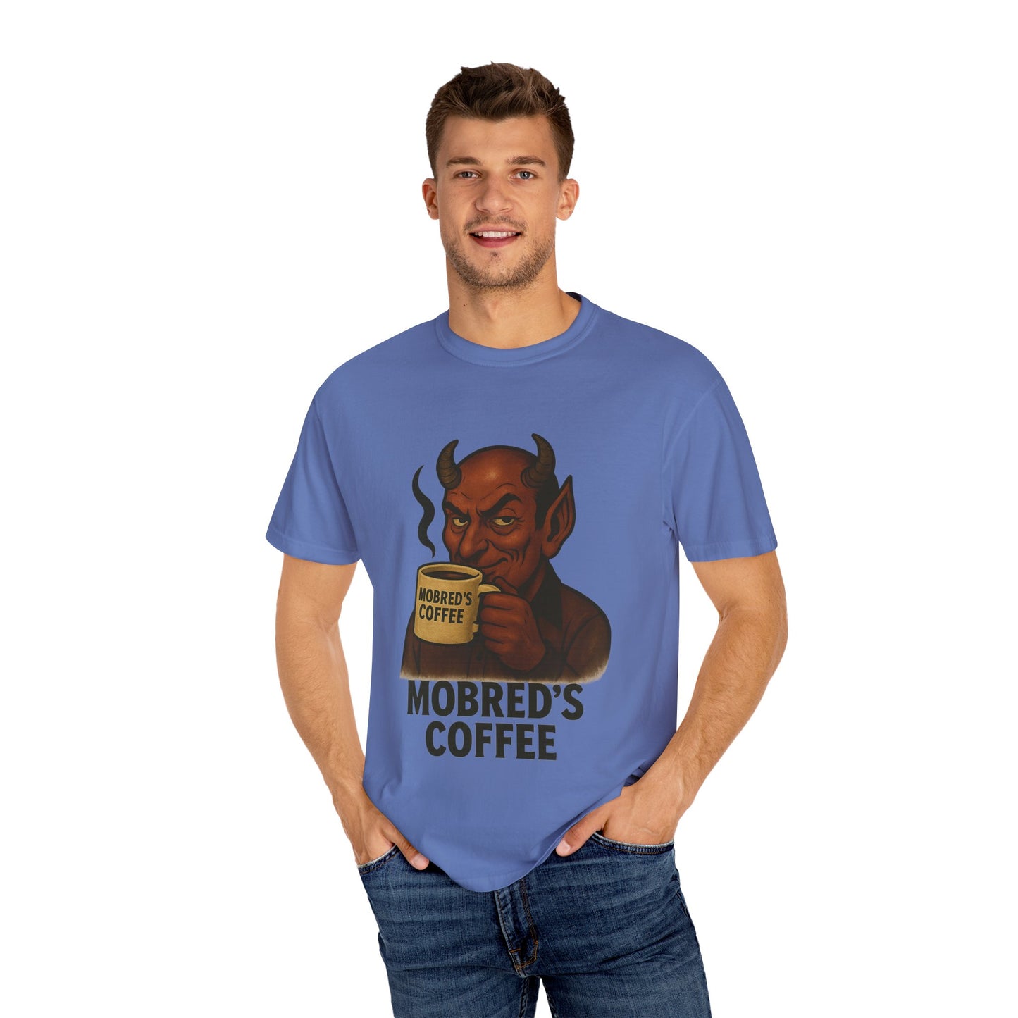 MOBRED'S Coffee T-Shirt, Unisex Graphic Tee, Funny Coffee Lover Gift, Quirky Art Shirt