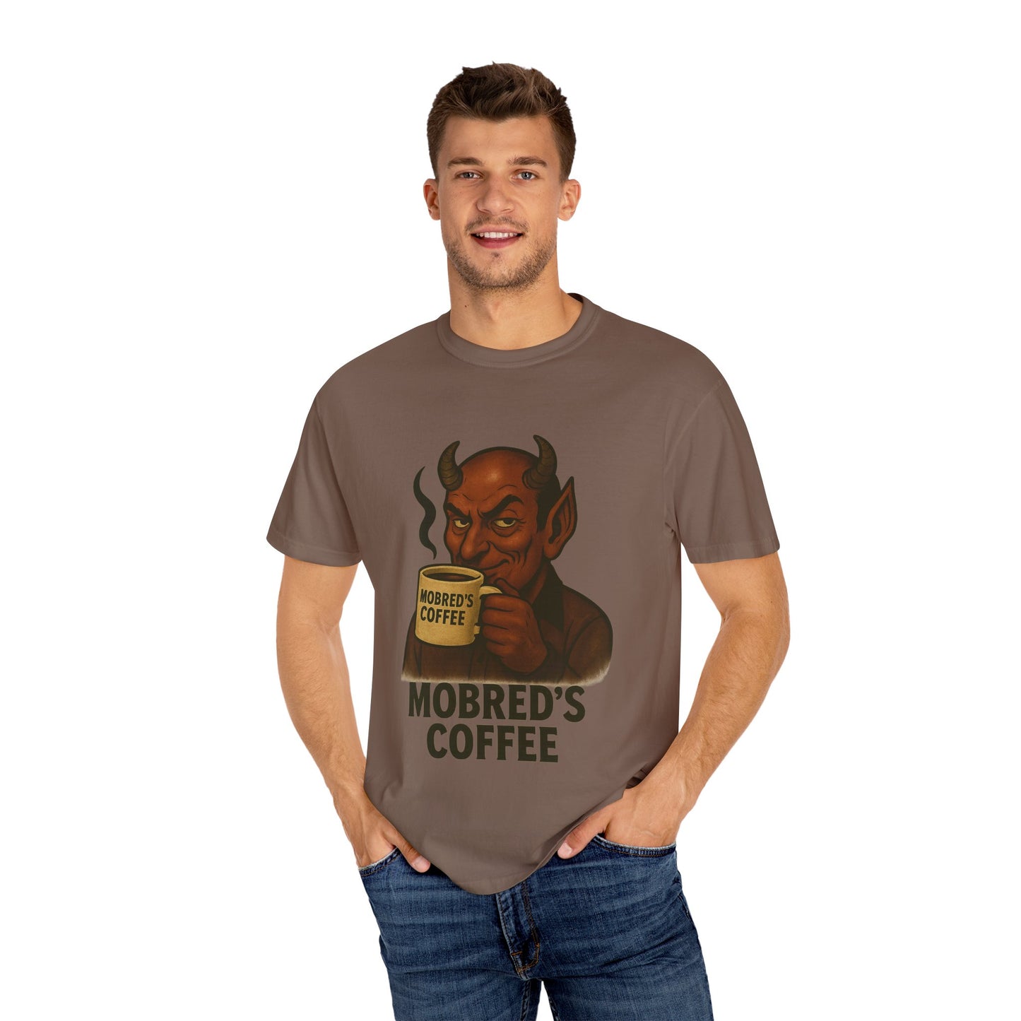 MOBRED'S Coffee T-Shirt, Unisex Graphic Tee, Funny Coffee Lover Gift, Quirky Art Shirt