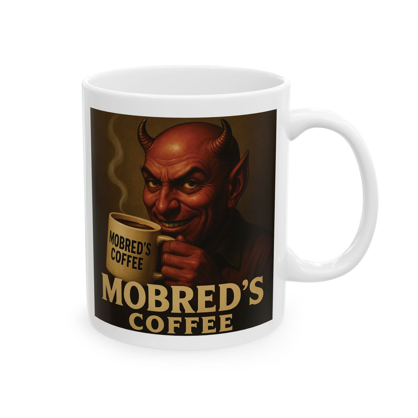 MOBRED's Coffee Ceramic Mug | Unique Coffee Mug for Coffee Lovers | Perfect Gift for Halloween or Any Occasion | Fun Drinkware