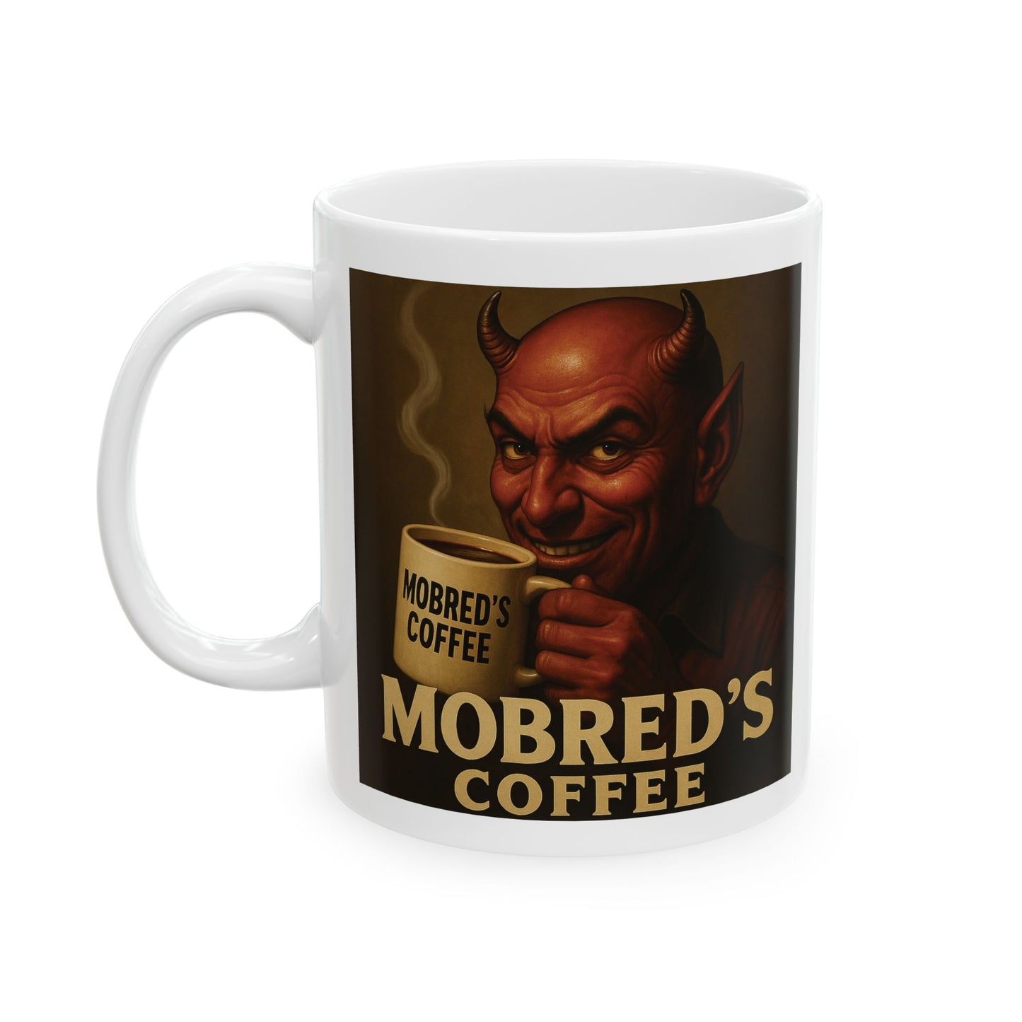 MOBRED's Coffee Ceramic Mug | Unique Coffee Mug for Coffee Lovers | Perfect Gift for Halloween or Any Occasion | Fun Drinkware